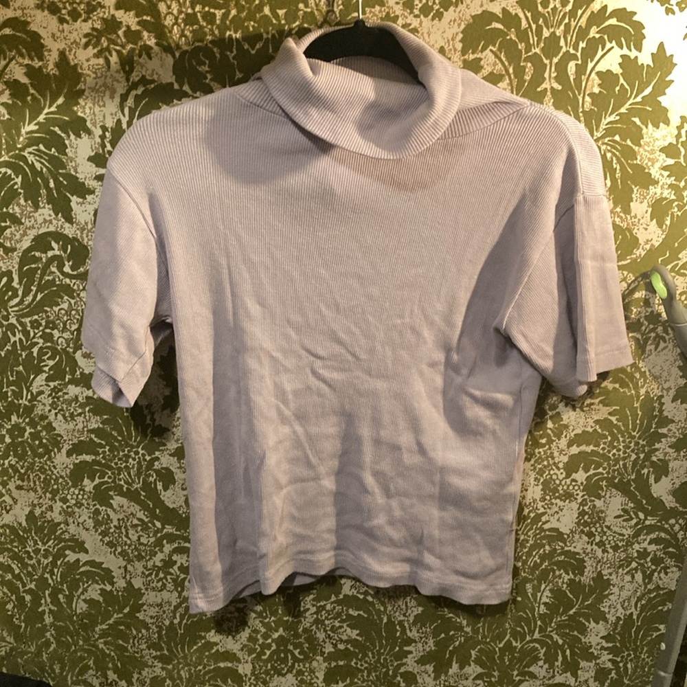 (L)Ribbed turtleneck shirt